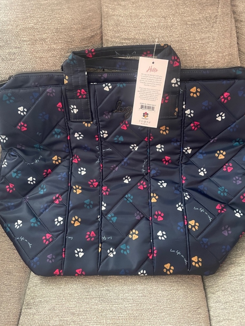 lug Dory XL   NWT. Paws Navy. LARGE